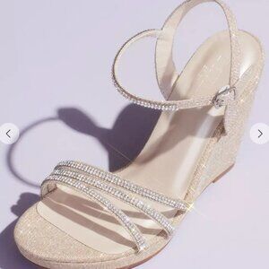David's Bridal Karly Champagne Wedge